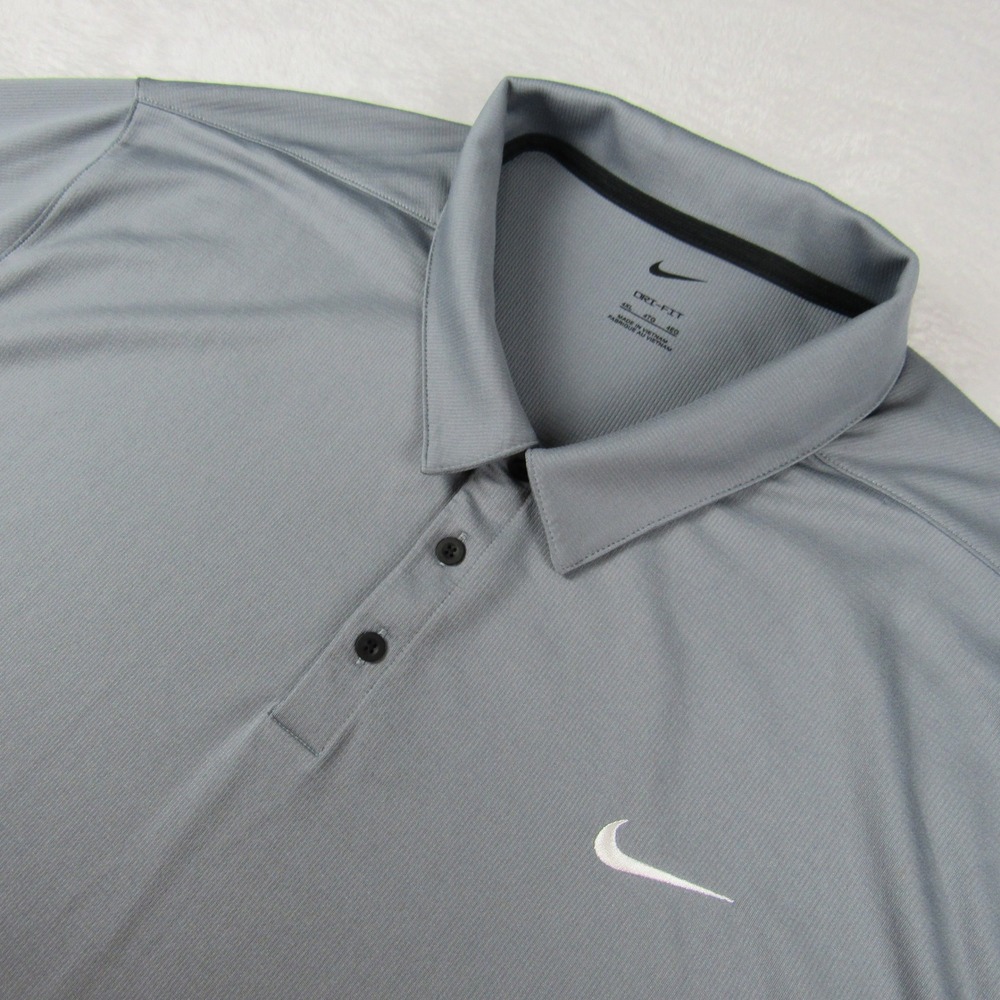 Nike Polo Shirt Men's 4XL Gray Dri-FIT Short Sleeve Golf Swoosh Logo